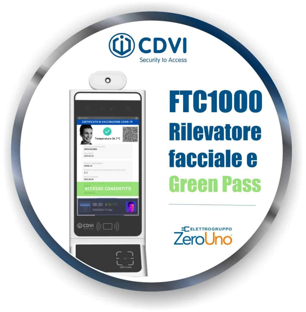 FTC1000 Rilevatore Green Pass | Elettrogruppo ZeroUno | Beinasco | TO | RILEVATORE GREEN PASS CDVI COVER